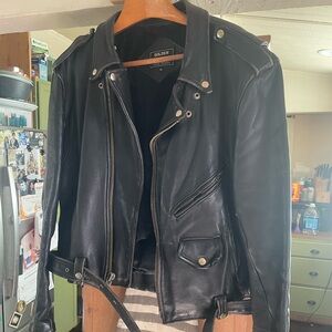 Vintage Men’s Black Leather Jacket Golden State Leather fashions Size 46